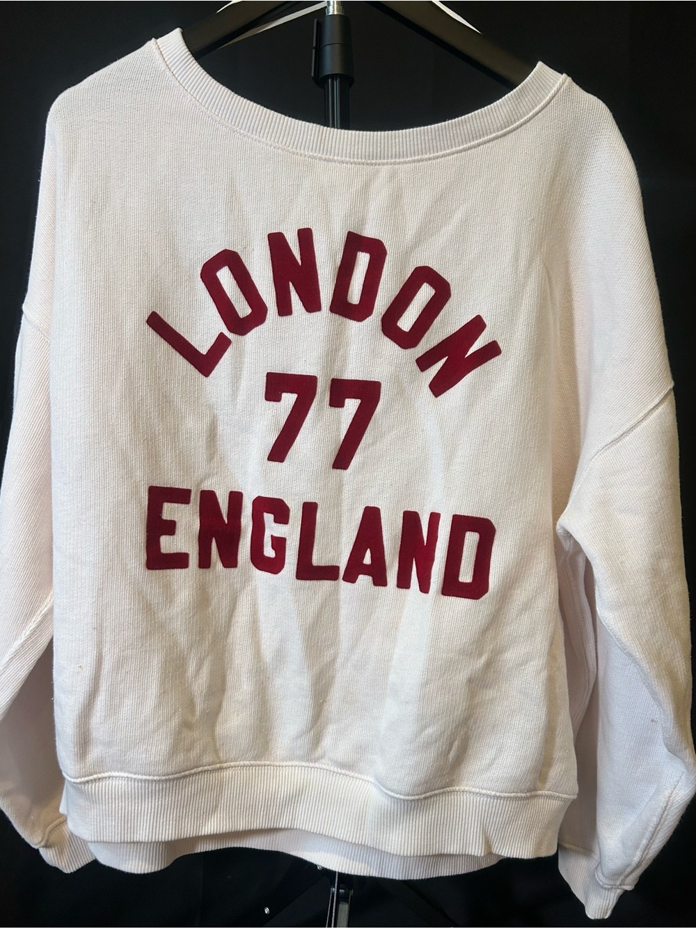 LIKE NEW American Eagle London 77 England Off-The-Shoulder Sweatshirt S